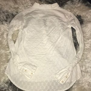 Textured white collared blouse